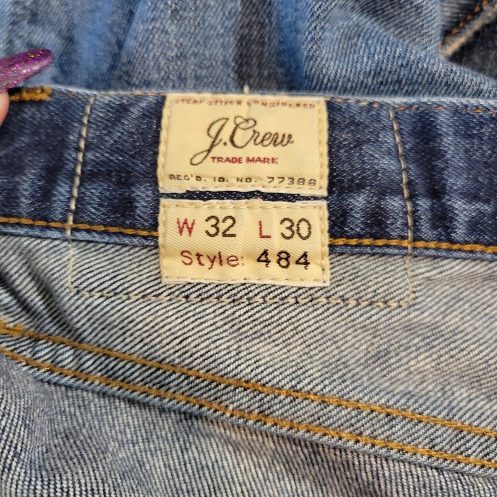 J.Crew 484 Slim Fit Denim Jeans Mens 32x30 Naturally Distressed Grunge Thrashed - Picture 11 of 14